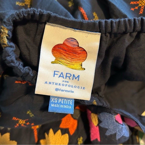 Farm Rio Anthropologie Embroidered Maxi Strapless Tie Back Dress - Picture 11 of 12